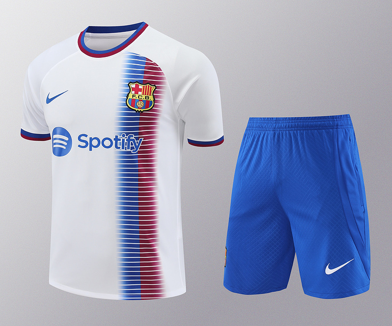 AAA Quality Barcelona 24/25 White/Blue/Red Training Kit Jerseys